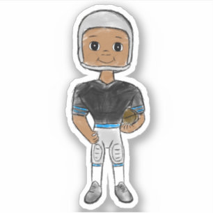 vintage retro football player black blue simple