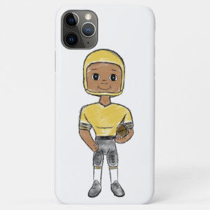 vintage retro football player black yellow simple  iPhone 11 pro max case