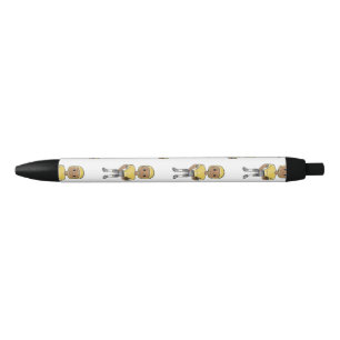 vintage retro football player black yellow simple ink pen