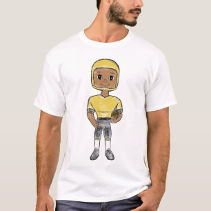 vintage retro football player black yellow simple T-Shirt