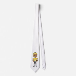 vintage retro football player black yellow simple  tie