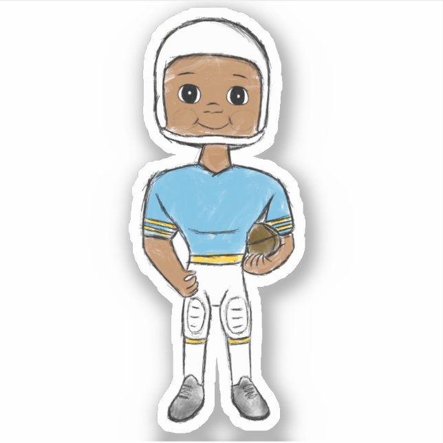 vintage retro football player blue yellow simple (Front)