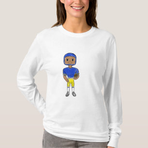 vintage retro football player blue yellow simple T-Shirt