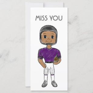 vintage retro football player purple black simple card