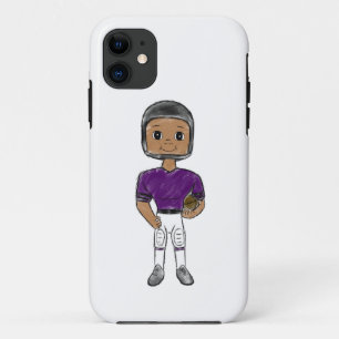 vintage retro football player purple black simple iPhone 11 case