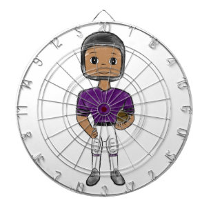 vintage retro football player purple black simple dartboard
