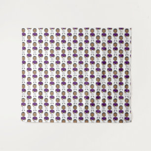 vintage retro football player purple black  simple tapestry