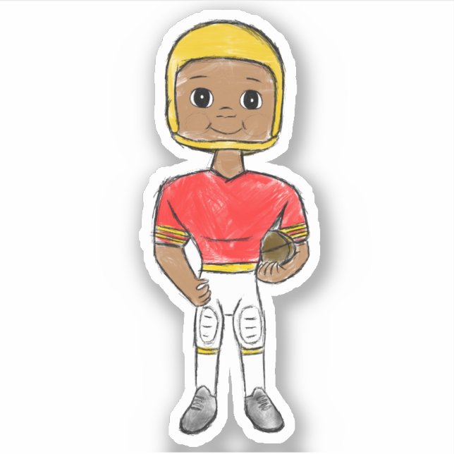 vintage retro football player red yellow simple (Front)