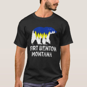 Vintage Retro Fort Benton Montana Grizzly Bear Mt T-Shirt