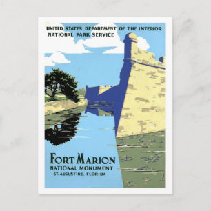 Vintage retro Fort Marion St. Augustine travel Postcard