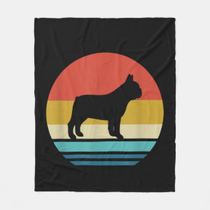Vintage Retro French Bulldog Dog Gift Fleece Blanket