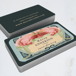 Vintage Retro French Floral Art Nouveau Frame Business Card