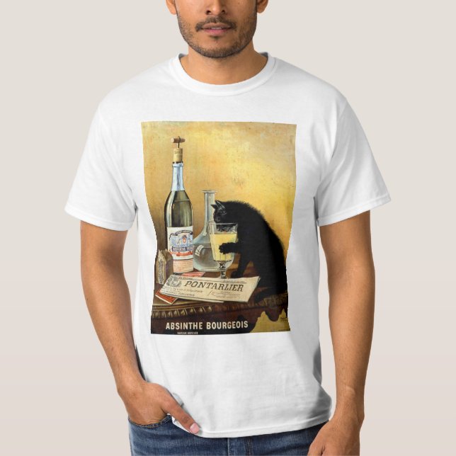 Vintage Retro French Poster "Absinthe Bourgeois" T-Shirt (Front)