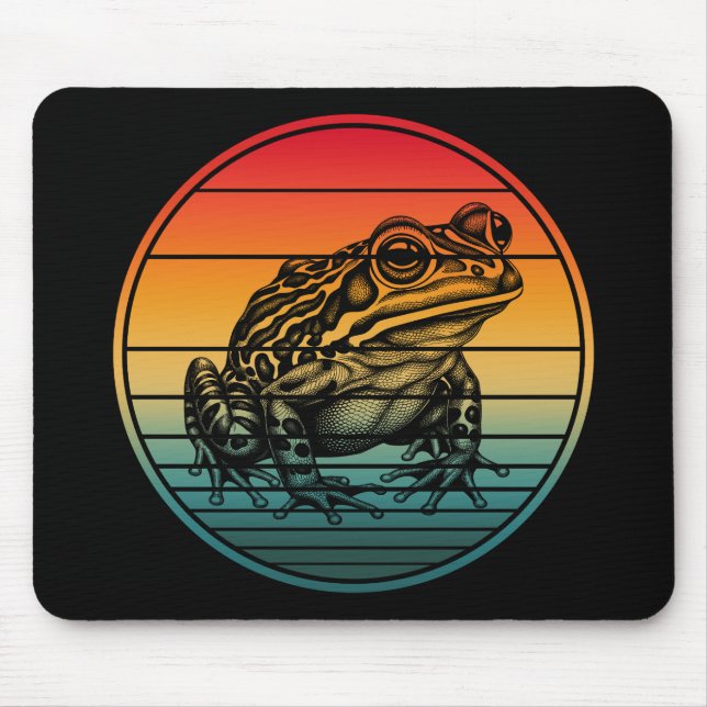 Vintage Retro Frog Amphibian Toad Mouse Mat (Front)