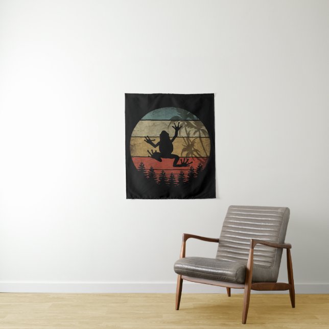 VINTAGE RETRO FROG TAPESTRY (In Situ)