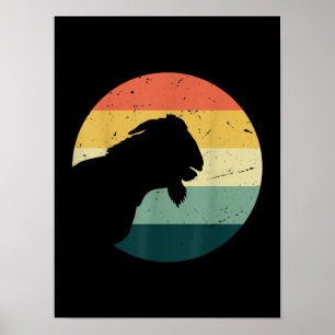 Vintage Retro Funny Animal Lover Goat Farmer Gifts Poster
