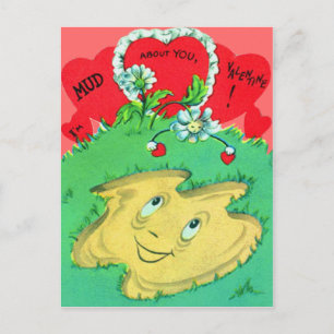 Vintage Retro Funny Mud Puddle Valentine Card