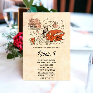 Vintage Retro Funny Old Comic Book Rustic Wedding Table Number