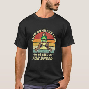 Vintage Retro Funny Sloth Running Team Slow Runner T-Shirt