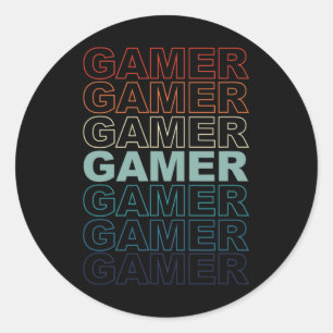 Vintage Retro Gamers Video Games Gaming Videogame  Classic Round Sticker