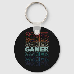 Vintage Retro Gamers Video Games Gaming Videogame  Key Ring