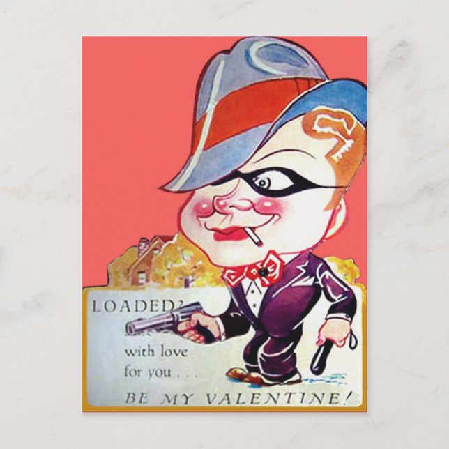 Vintage Retro Gangster Valentine Card (Front)