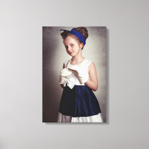 Vintage retro girl canvas print