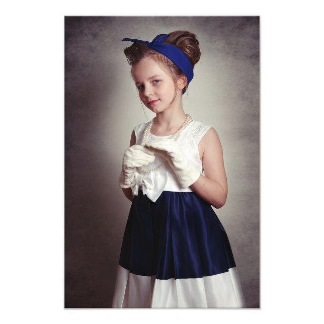 Vintage retro girl photo print (Front)