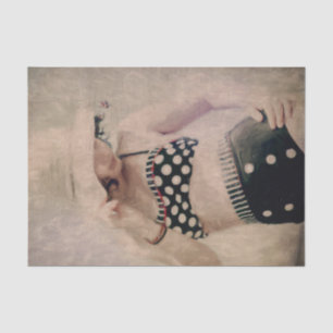 Vintage Retro Girl Polka Dot Bikini Tissue Paper