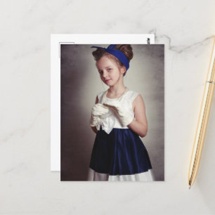 Vintage retro girl postcard