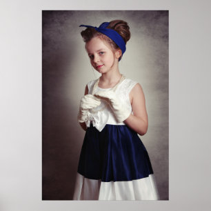 Vintage retro girl poster