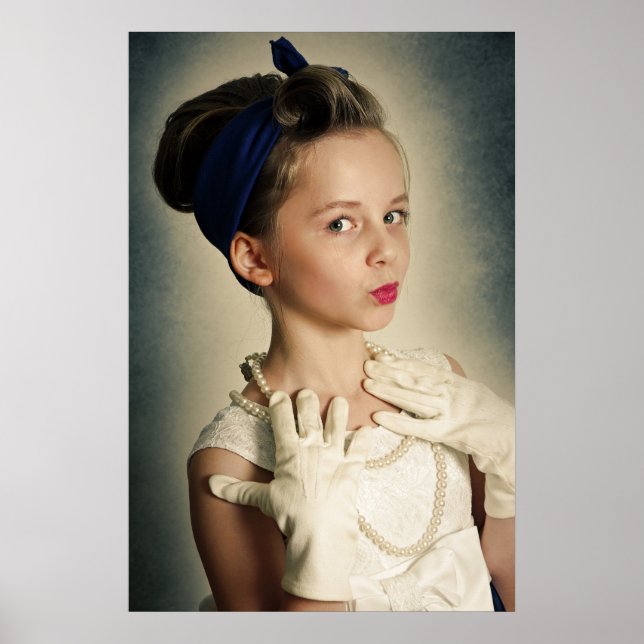 Vintage retro girl poster (Front)
