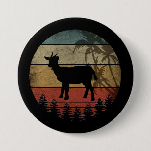 VINTAGE RETRO GOAT 7.5 CM ROUND BADGE