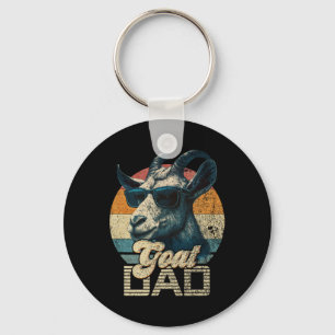 Vintage Retro Goat Dad Best Goat Daddy Funny Fathe Key Ring