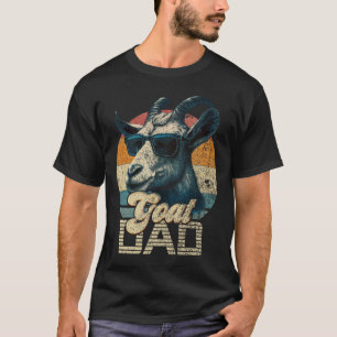 Vintage Retro Goat Dad Best Goat Daddy Funny Fathe T-Shirt