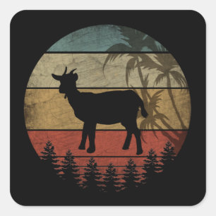 VINTAGE RETRO GOAT SQUARE STICKER