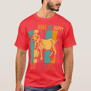 Vintage Retro Goats Make Happy Humans Make Head Hu T-Shirt