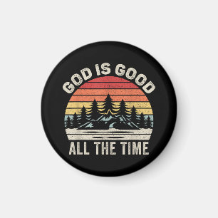 Vintage Retro God Is Good All The Time Christian Magnet