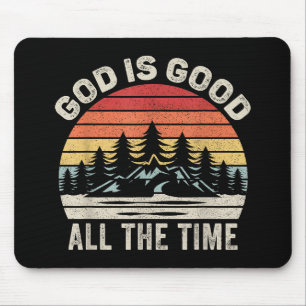Vintage Retro God Is Good All The Time Christian Mouse Mat