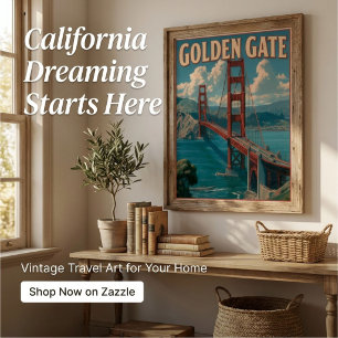 Vintage retro golden gate San Francisco usa Poster