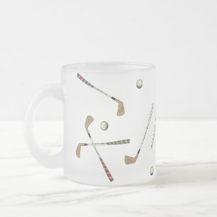 Vintage Retro Golf Golfer Clubs Balls Pattern  Frosted Glass Coffee Mug