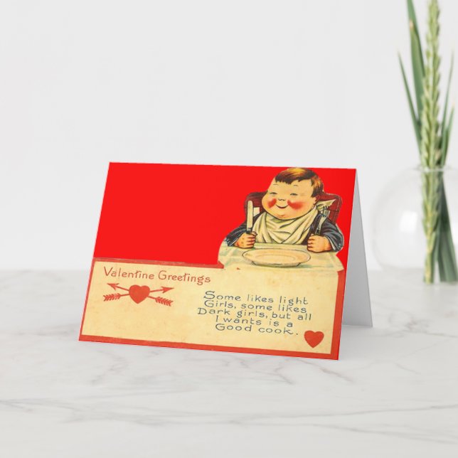 Vintage Retro Good Cook Valentine Card (Front)