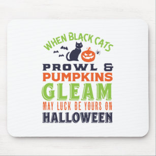 Vintage Retro Good Luck Halloween Quote and Poem Mouse Mat