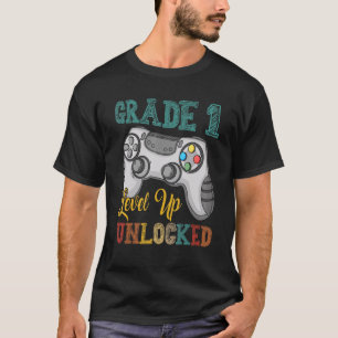Vintage Retro Grade 1 Level Up Unlocked Game Contr T-Shirt