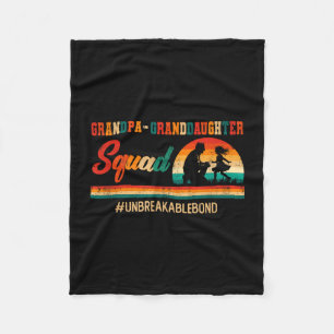 Vintage retro grandpa granddaughter squad father's fleece blanket