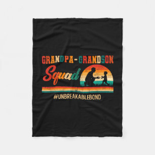 Vintage retro grandpa grandson squad father's day fleece blanket