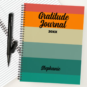 Vintage Retro Gratitude Journal With Year And Name