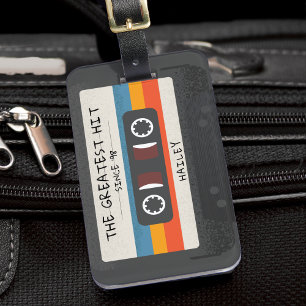 Vintage Retro Greatest Hit Cassette Tape Luggage Tag