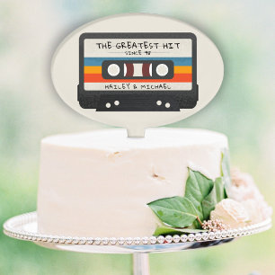 Vintage Retro Greatest Hit Cassette Tape Wedding Cake Pick