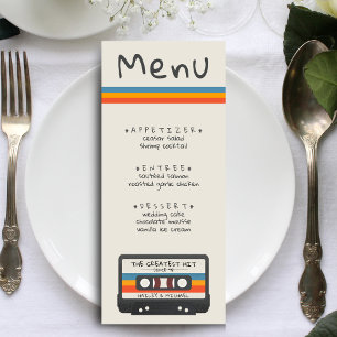Vintage Retro Greatest Hit Cassette Tape Wedding Menu